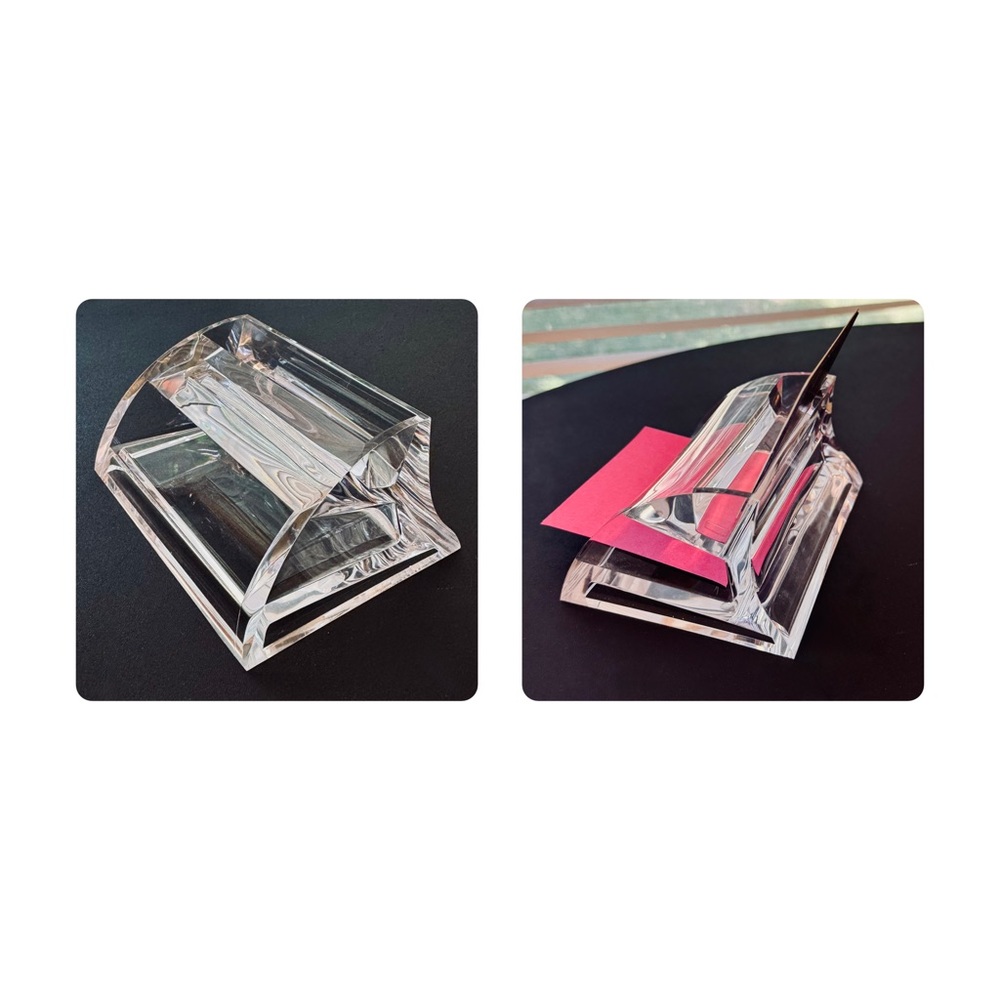 Crystal Clear Acrylic Business Card Holder Note Holder Sticky-Note Holder - Picture 3 of 4